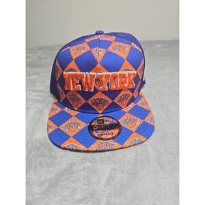 Men's New Era Blue New York Knicks Seeing Diamonds A-Frame Trucker 9FIFTY